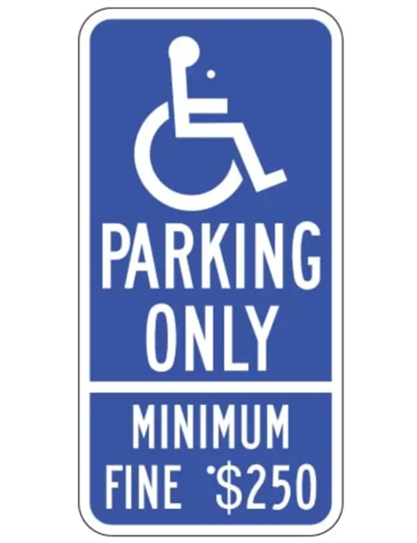 Product Spotlight: California Handicap Parking Only Sign — Minimum
