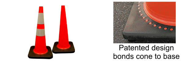 "Slim-Line" Black Base Traffic Cones