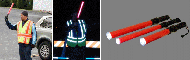 Red LED Traffic Wands