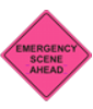 36 inch Reflective Pink Emergency Mgmt Roll-Up Sign