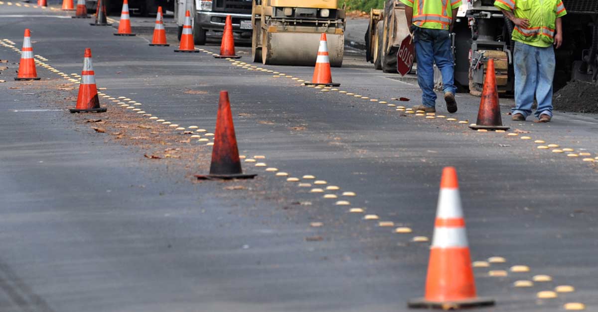 Construction cones in construction zones