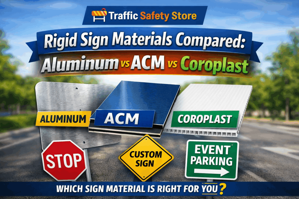 Incompatible Material Signage Rigid Sign Materials Compared: Aluminum vs ACM vs Coroplast - Traffic ...